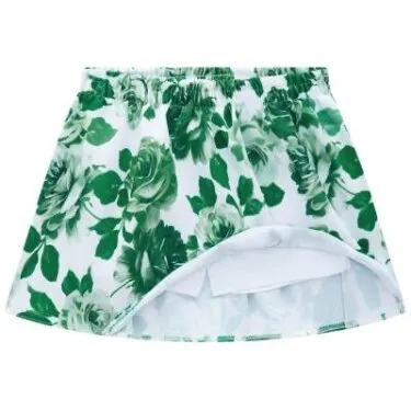 2Pc Frilled Top & Floral Skirt Set