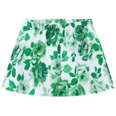 2Pc Frilled Top & Floral Skirt Set