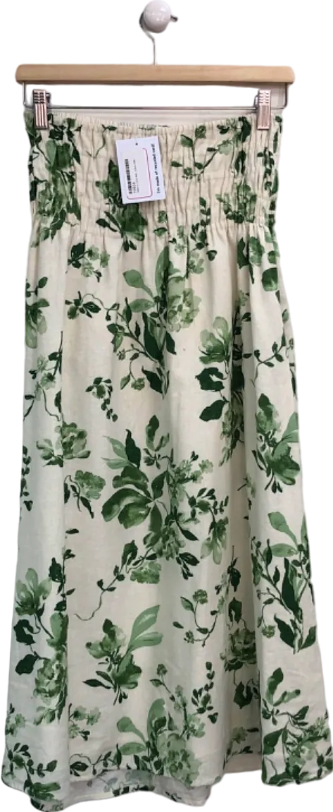 Abercrombie & Fitch Cream Green Floral Print Dress / Skirt UK S