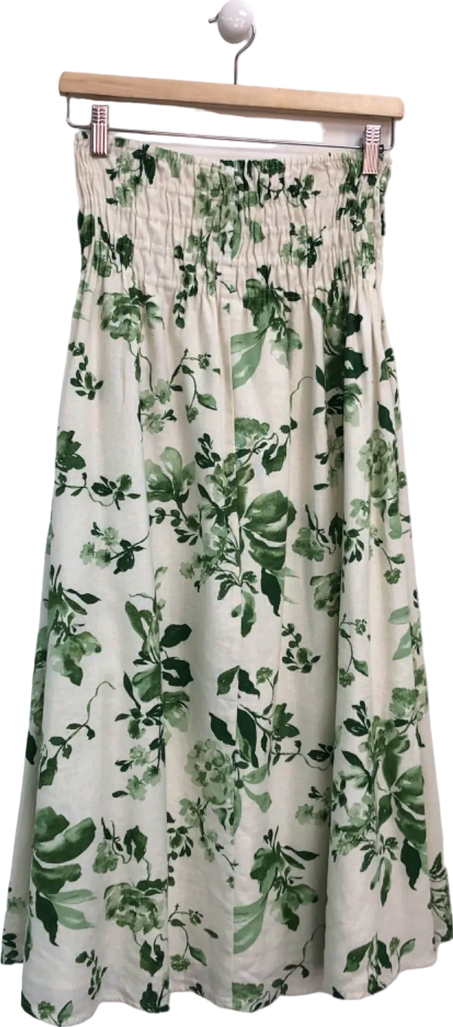 Abercrombie & Fitch Cream Green Floral Print Dress / Skirt UK S