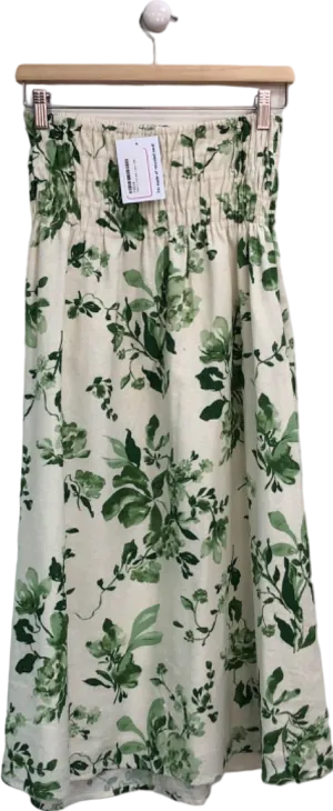 Abercrombie & Fitch Cream Green Floral Print Dress / Skirt UK S