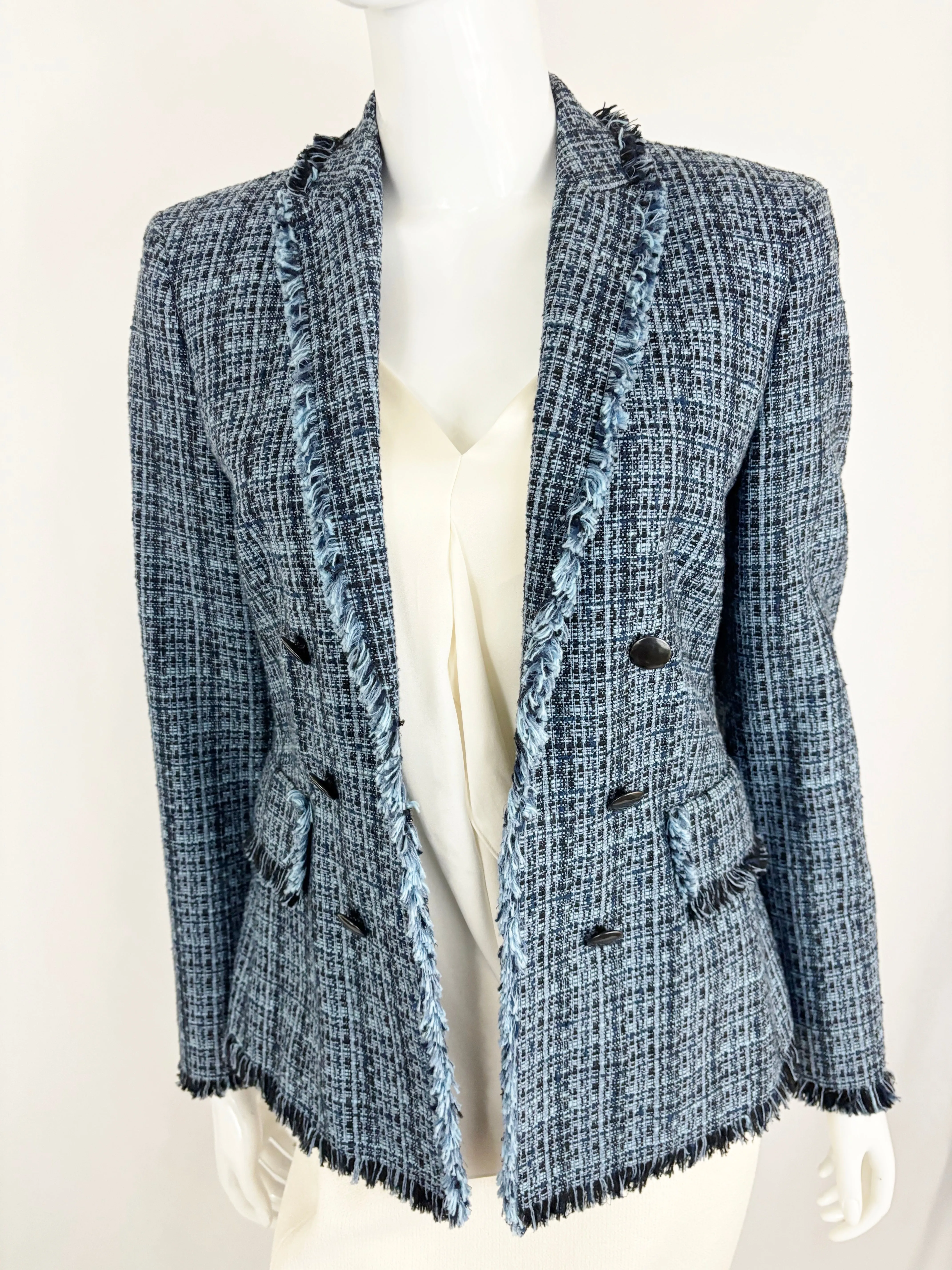Akris Punto Fringe Trim Blazer Size 8