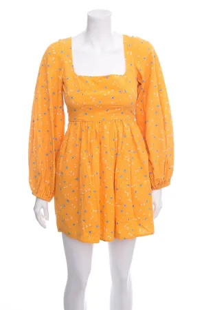 Alice Mccall Orange Floral Long Sleeve Mini Dress SZ 0 NWT