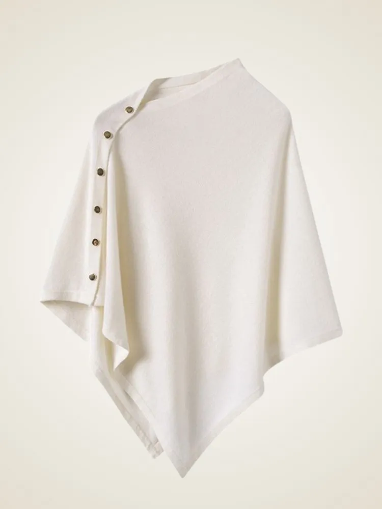Asta - Buttoned Cashmere Poncho