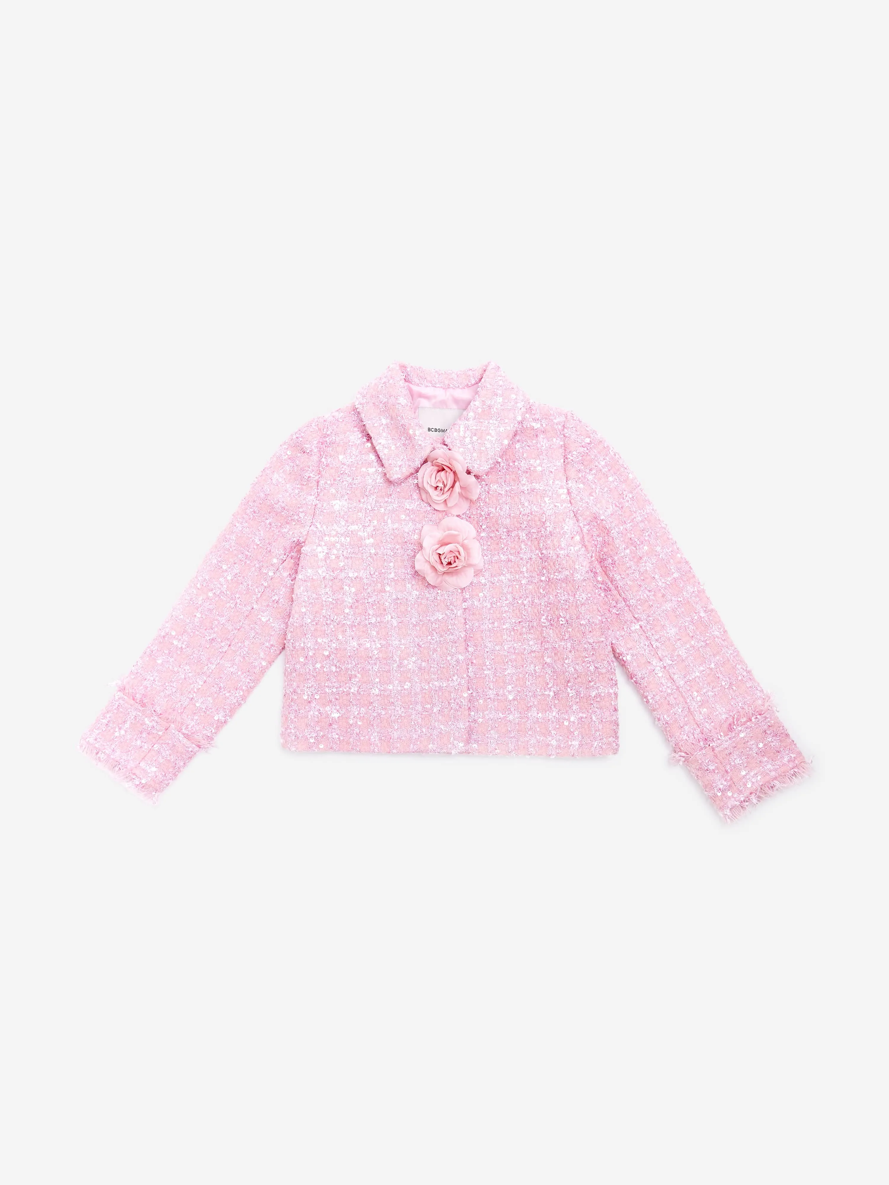 BCBG Girls Rose Tweed Jacket in Pink