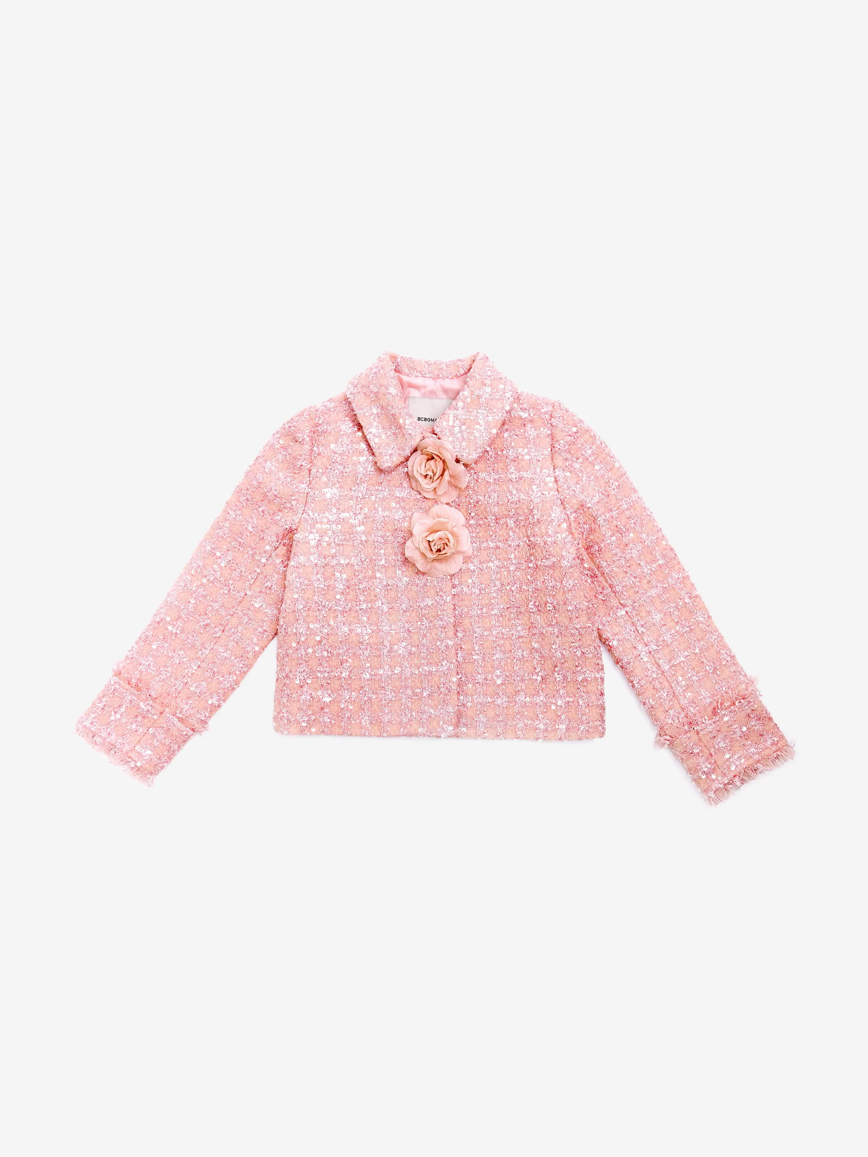 BCBG Girls Rose Tweed Jacket in Pink