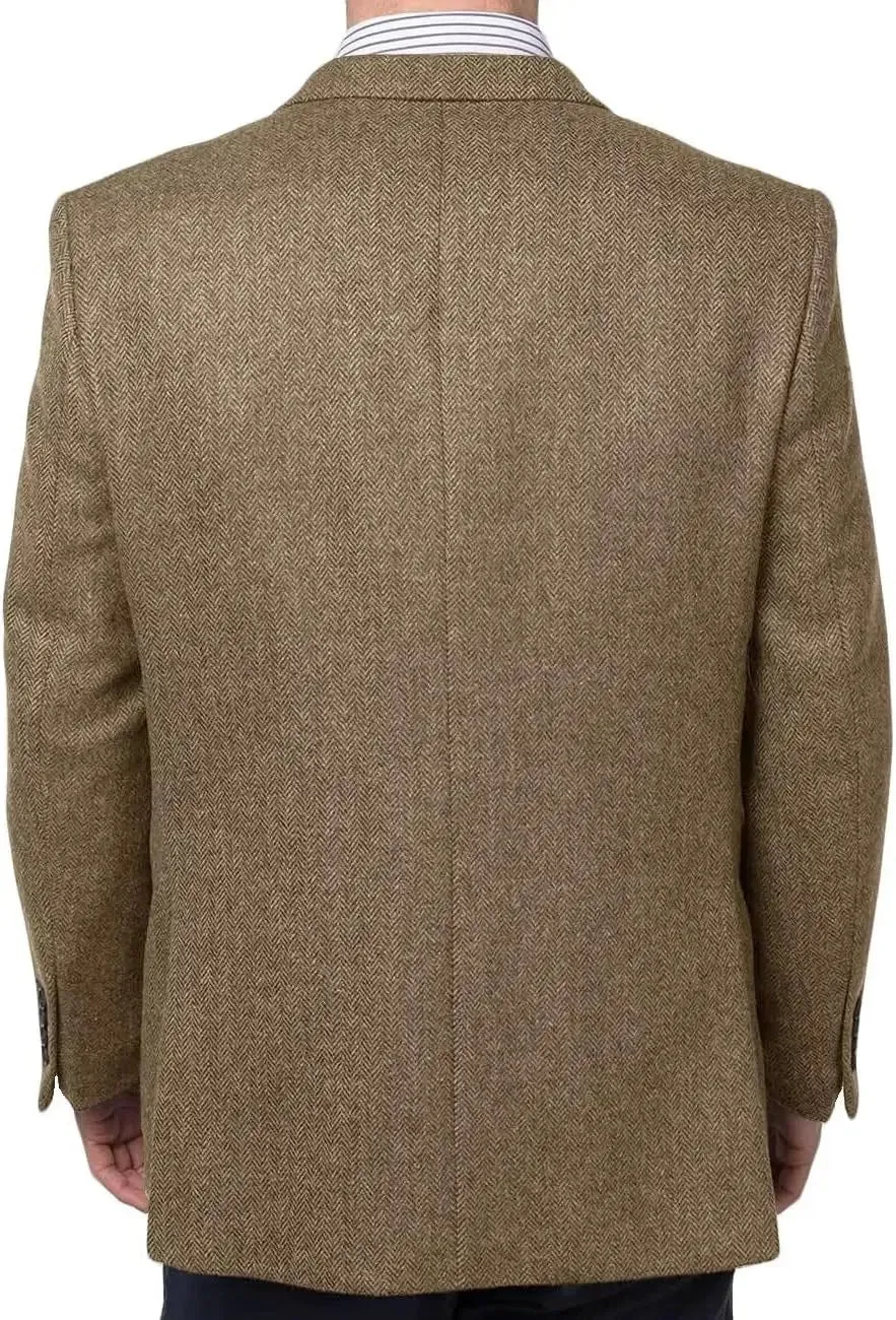 Big Men's Herringbone Tweed Blazer in British Wool Blend