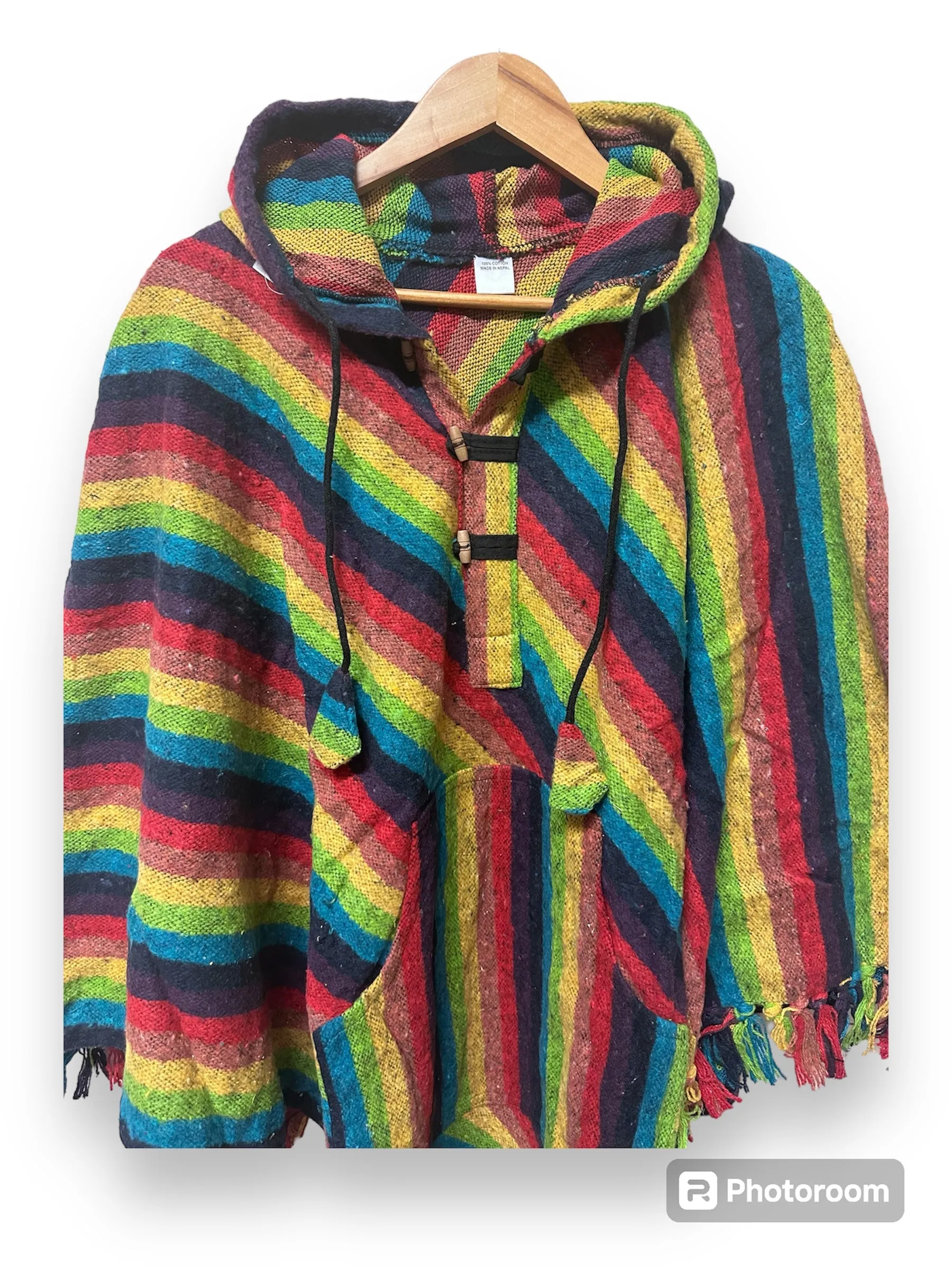 Boho Hippie Cotton Triangle Poncho