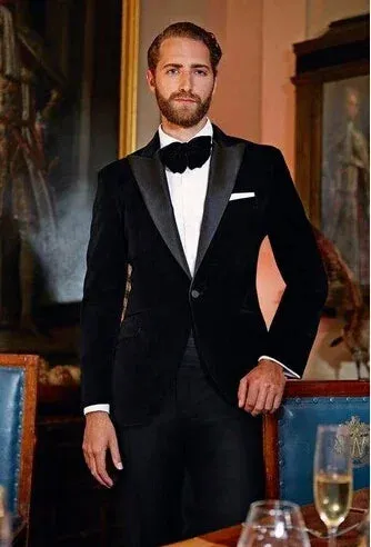 Bonsir Purple Velvet Slim Fit Men Suit Blazers Groomsmen Tuxedos Prom Casual Velour Mens Suit Wedding Groom Clothes(Jacket Pants)