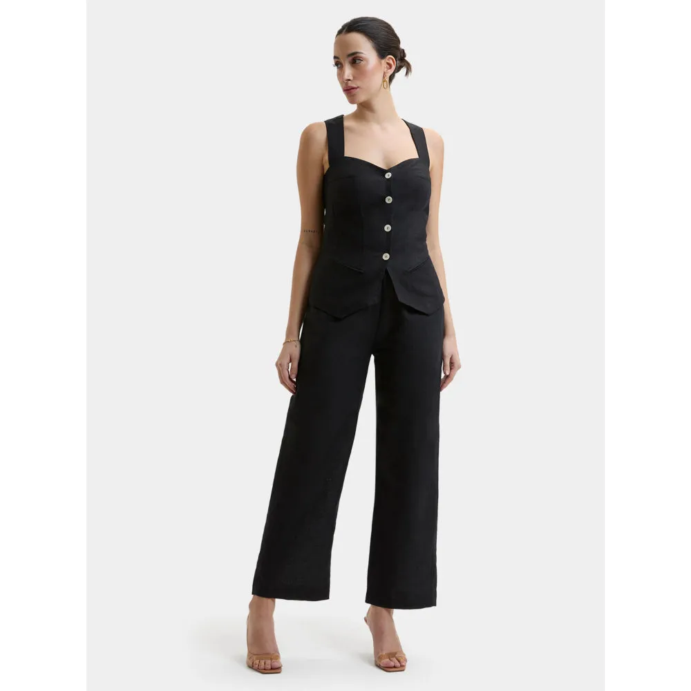 Bouji Capri Linen Waist Coat Black