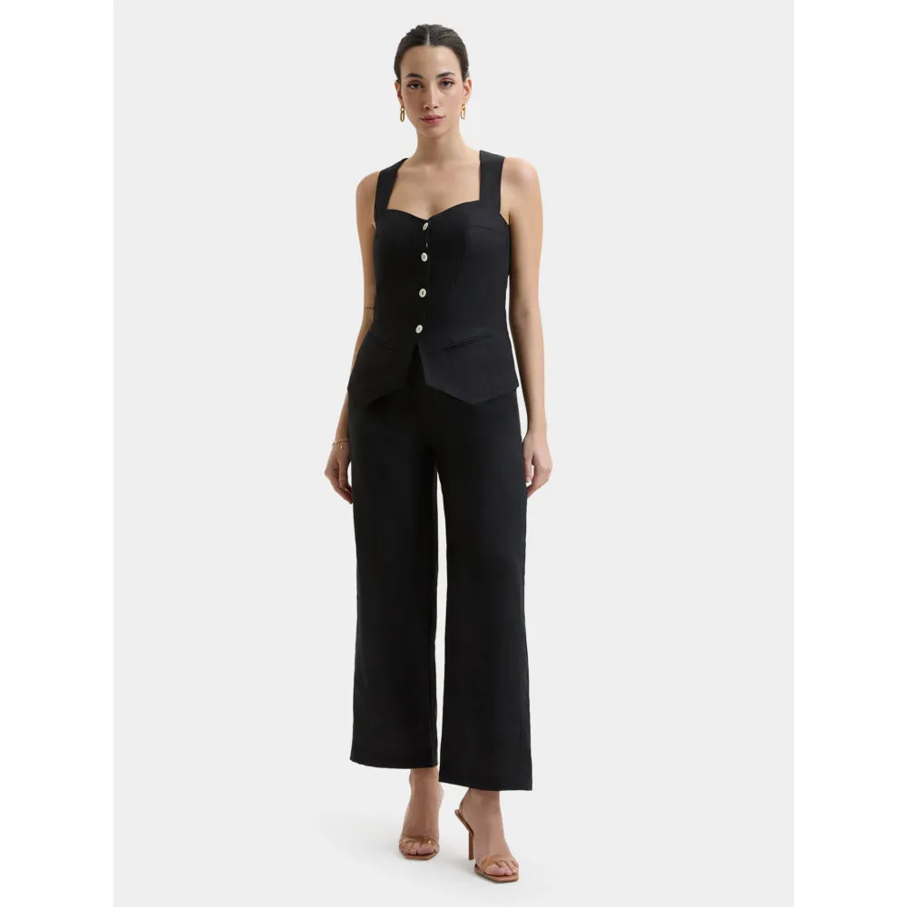 Bouji Capri Linen Waist Coat Black