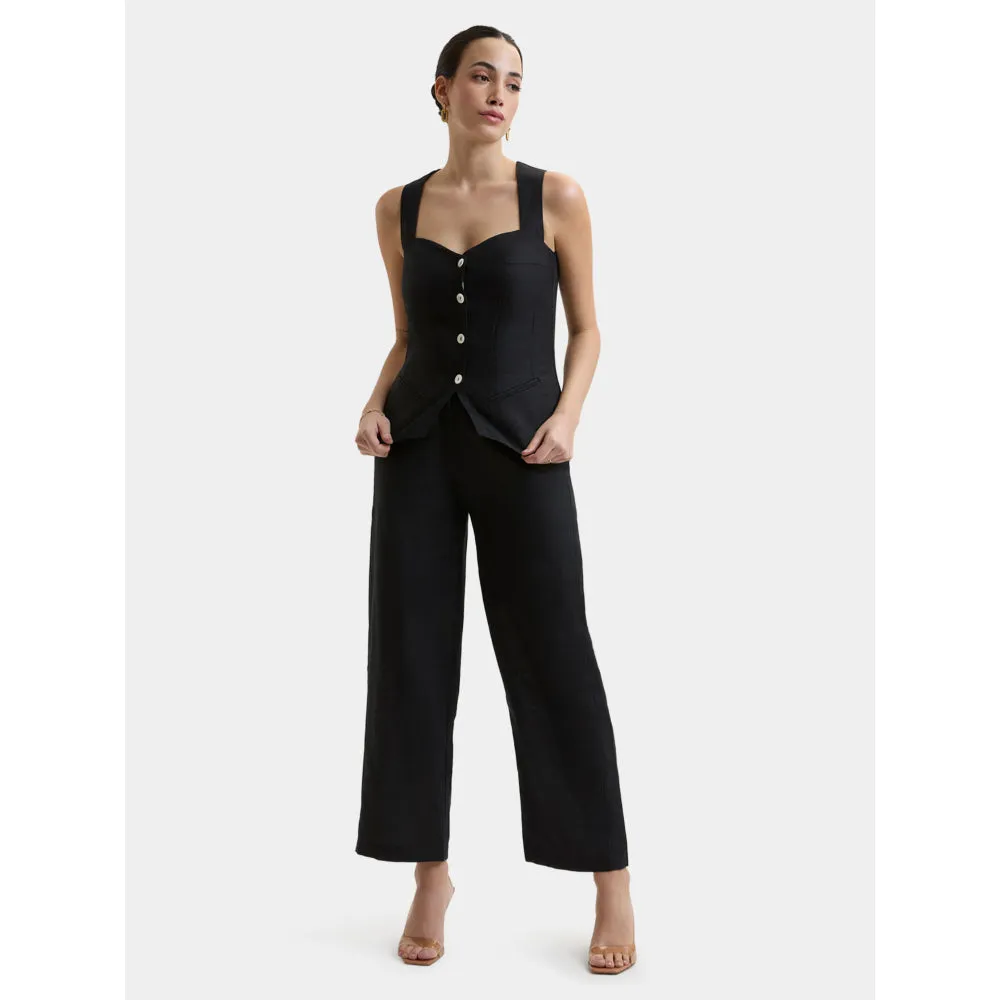 Bouji Capri Linen Waist Coat Black