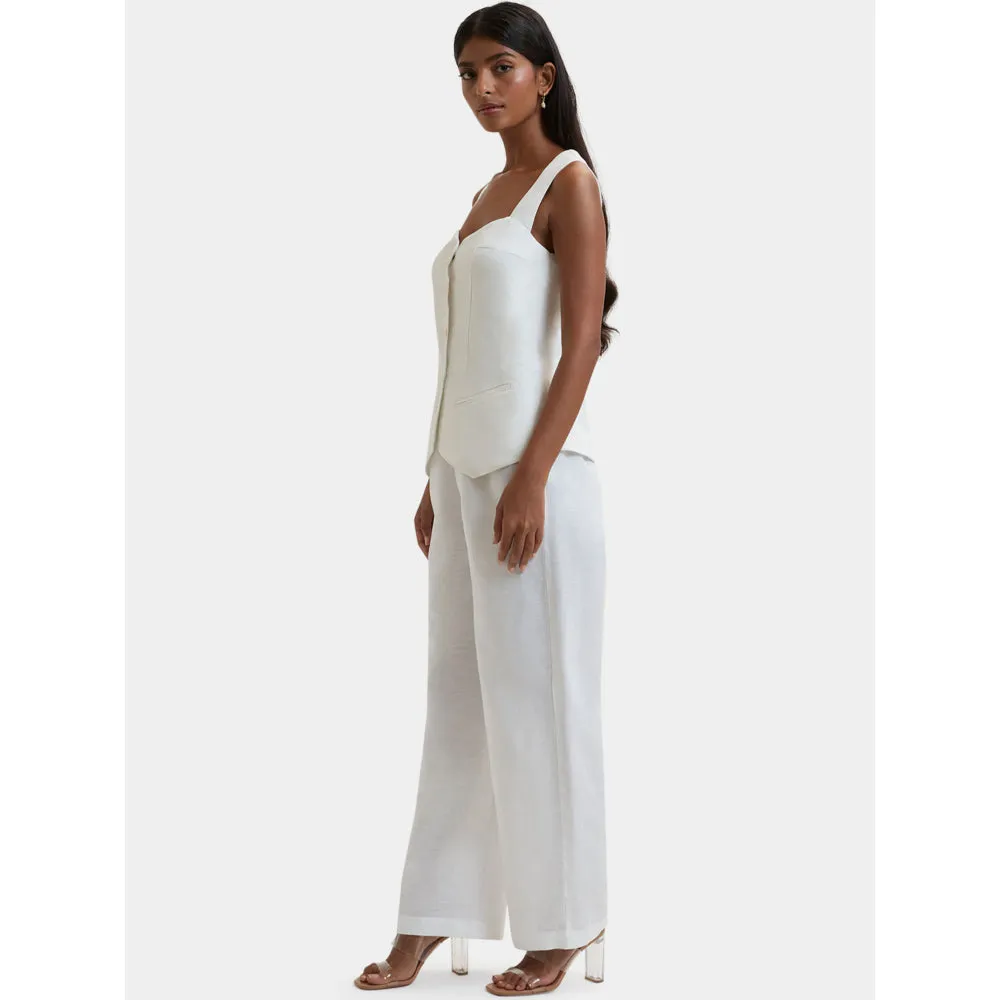 Bouji Capri Linen Waist Coat White
