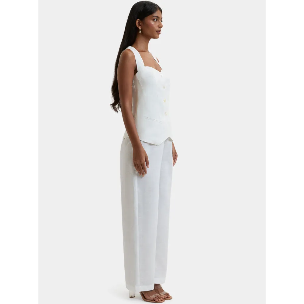 Bouji Capri Linen Waist Coat White