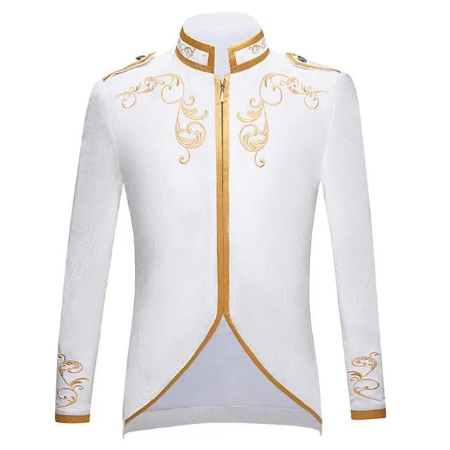 British Style Velvet Gold Embroidery Blazer