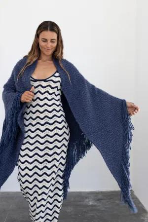 Cashmere Shawl Gabrielle - Navy