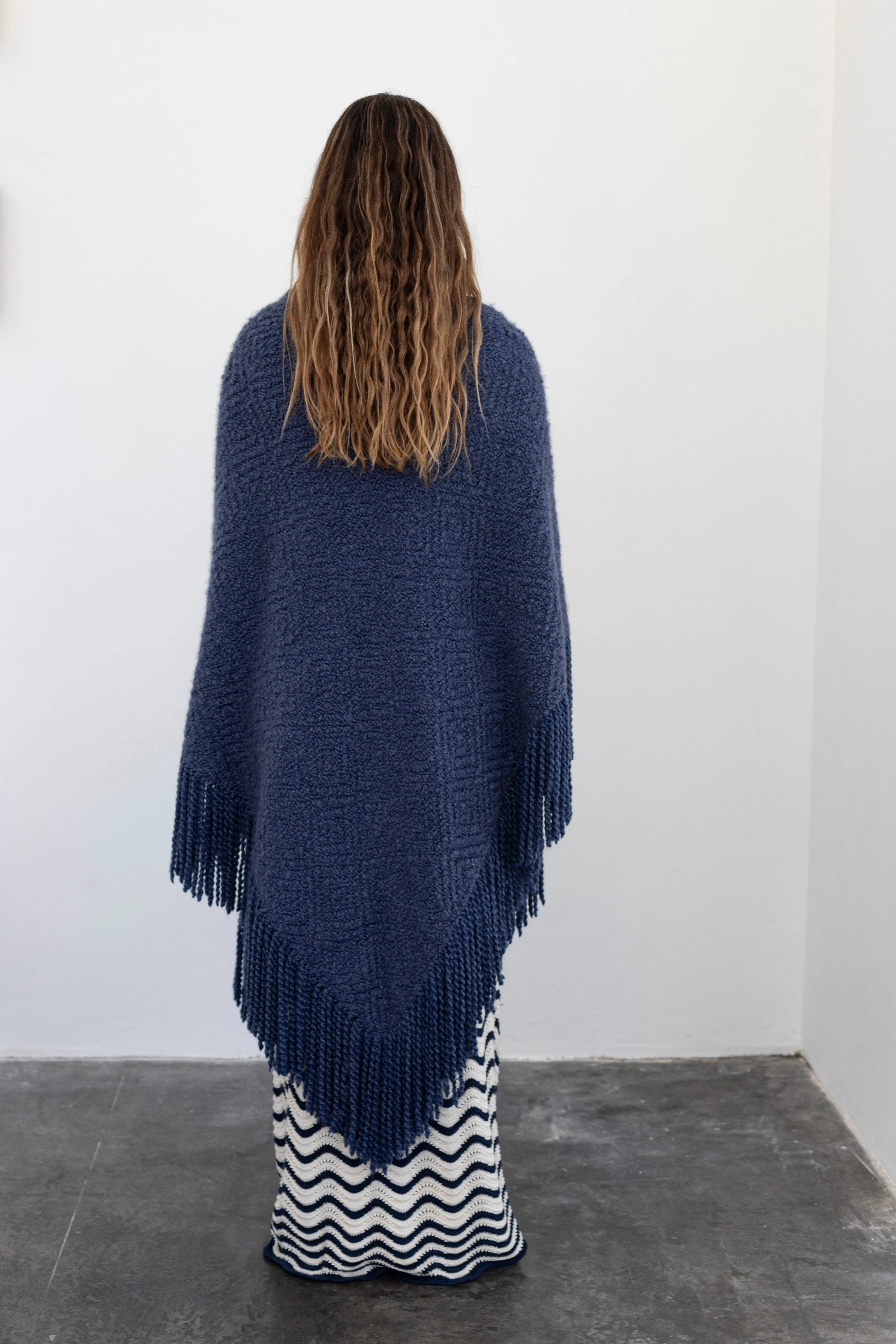 Cashmere Shawl Gabrielle - Navy