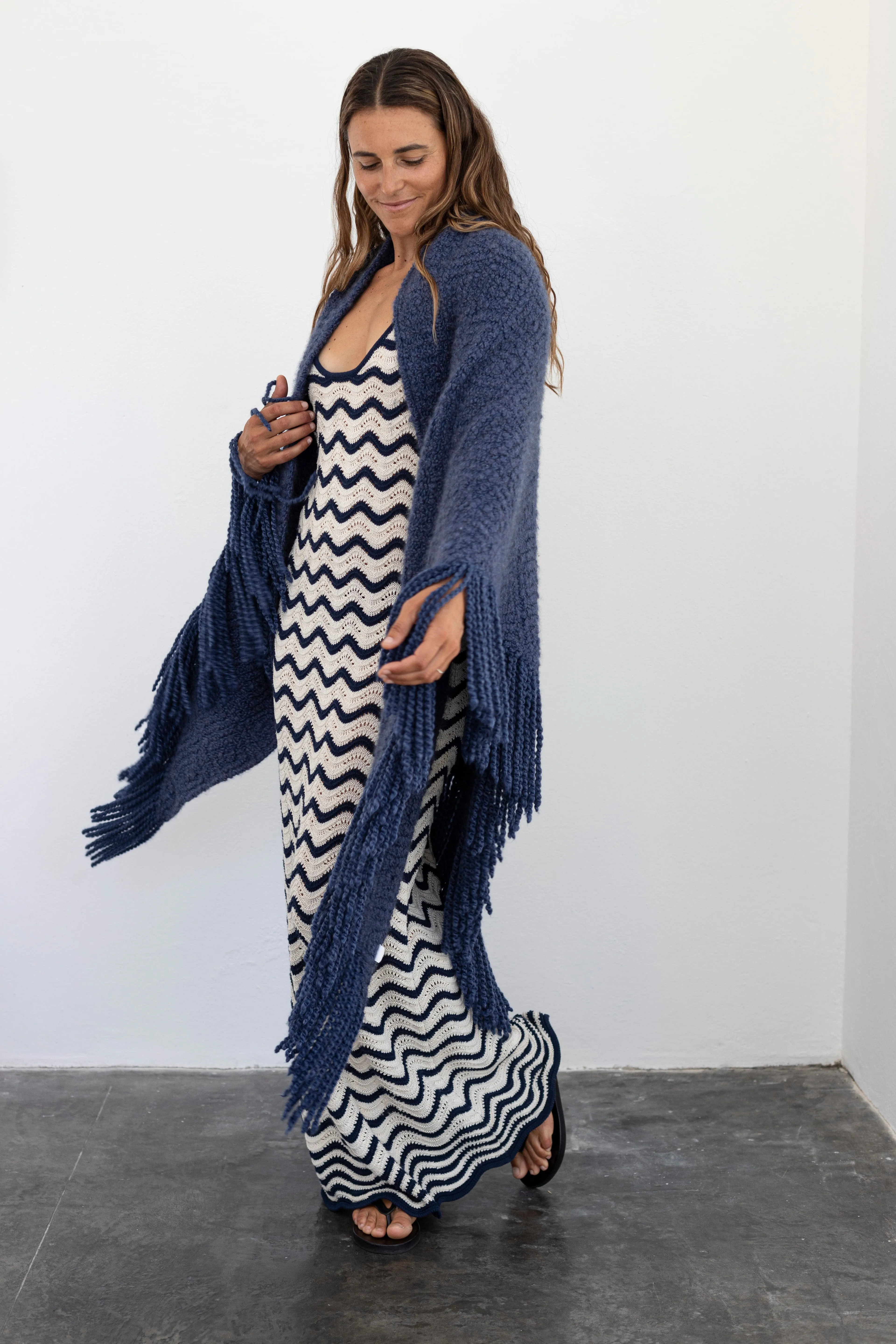 Cashmere Shawl Gabrielle - Navy