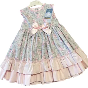 Ceyber Older Girls Mint and Pink Floral Dress