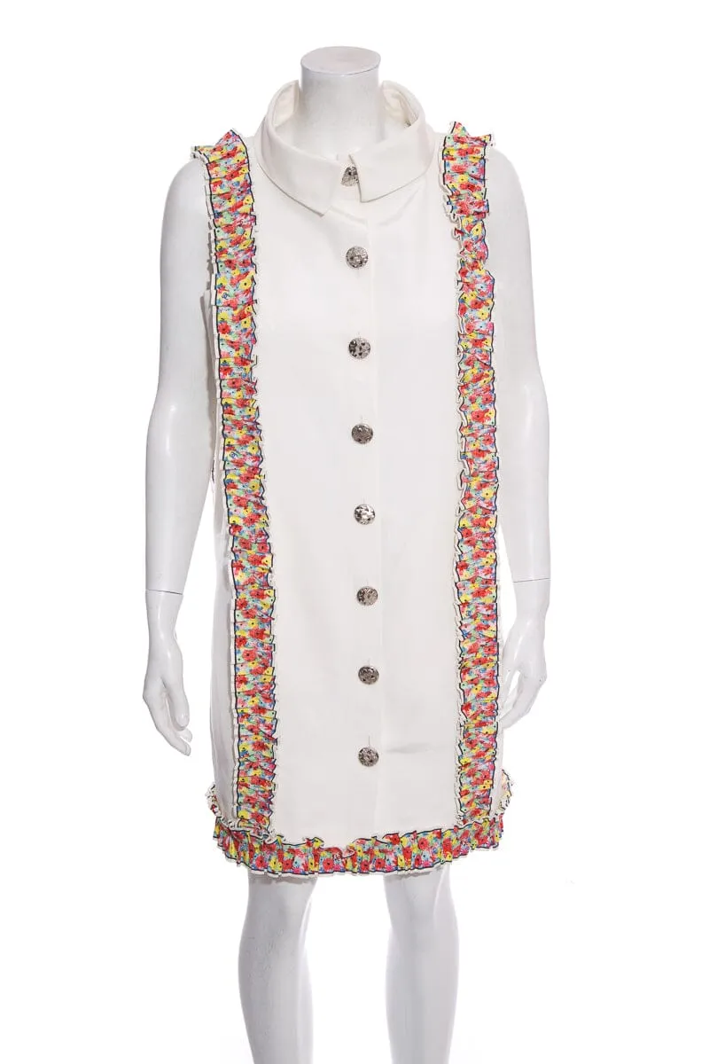 Chanel White Sleeveless Dress SZ 40