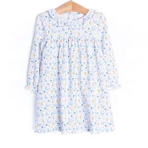 Chicks and Chirps Dress, Blue