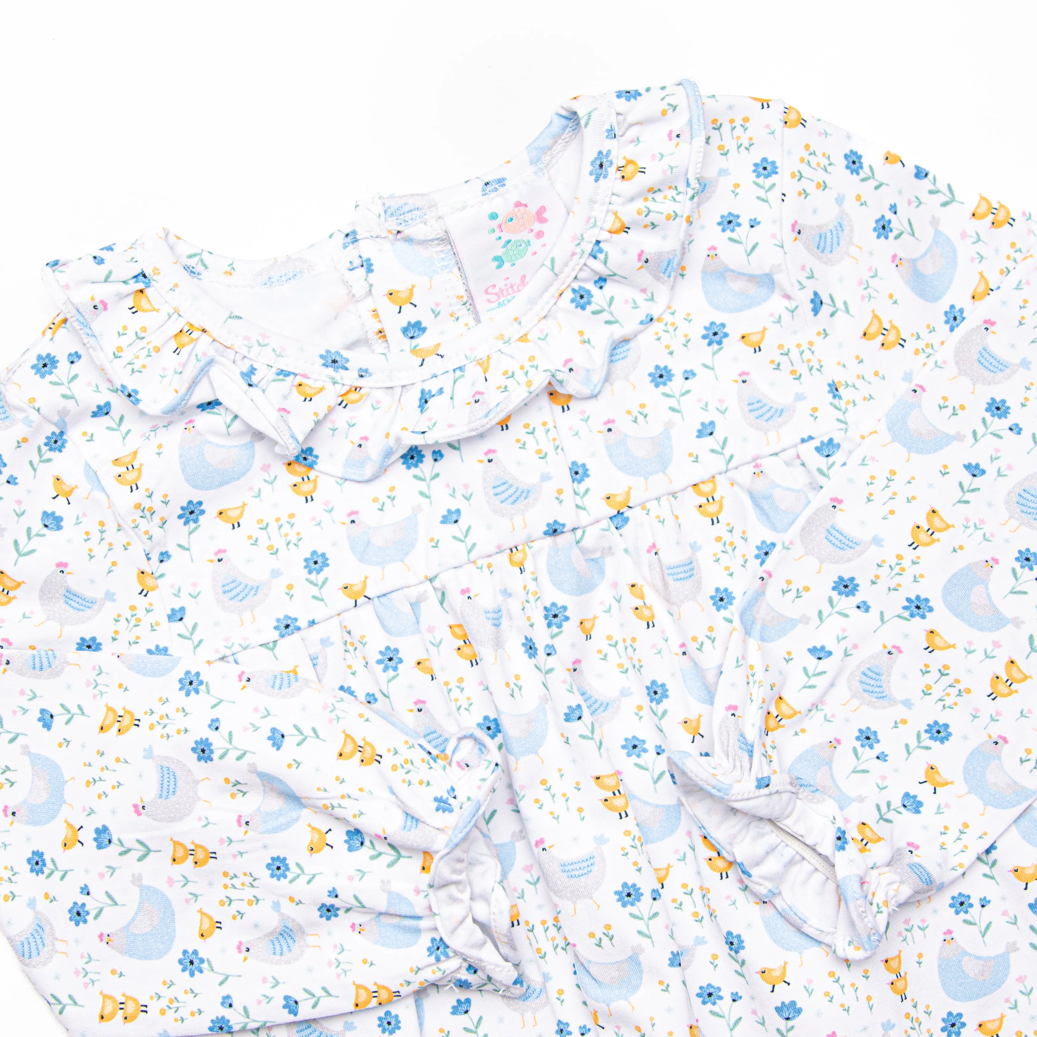 Chicks and Chirps Dress, Blue