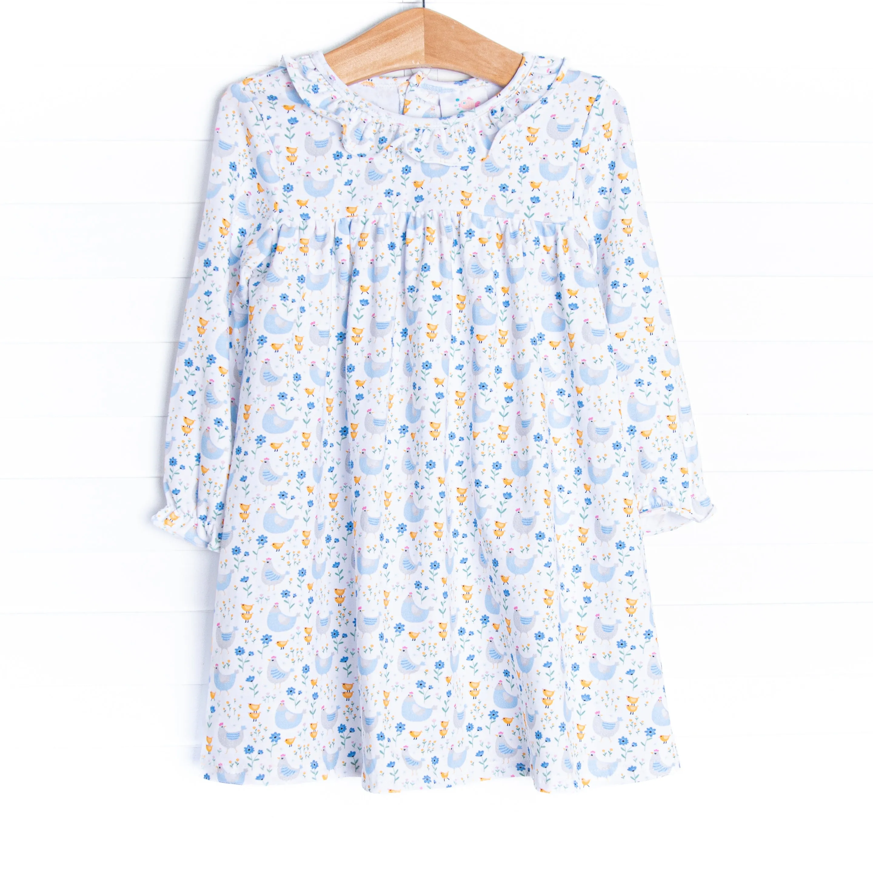 Chicks and Chirps Dress, Blue