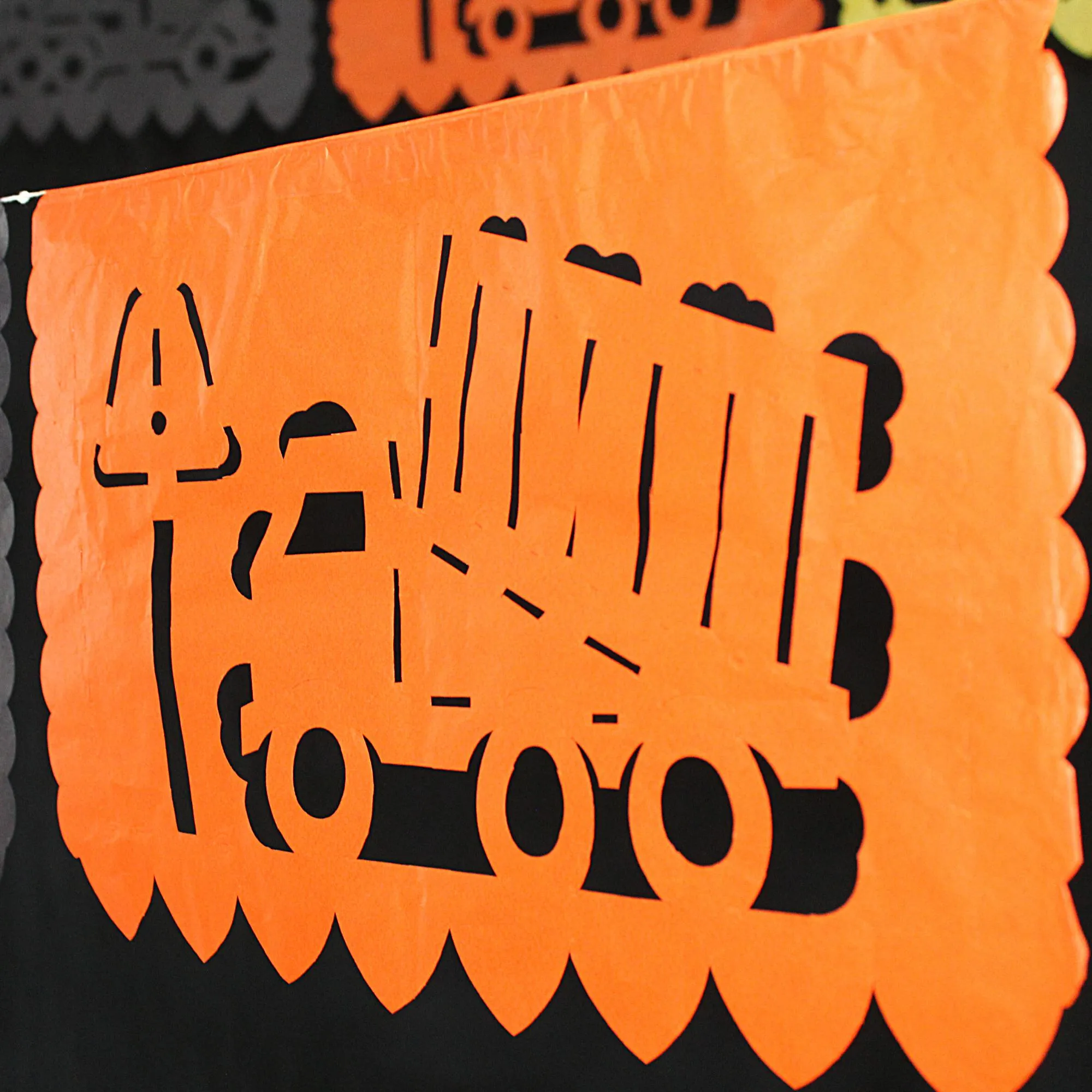 Construction Trucks Papel Picado Banner