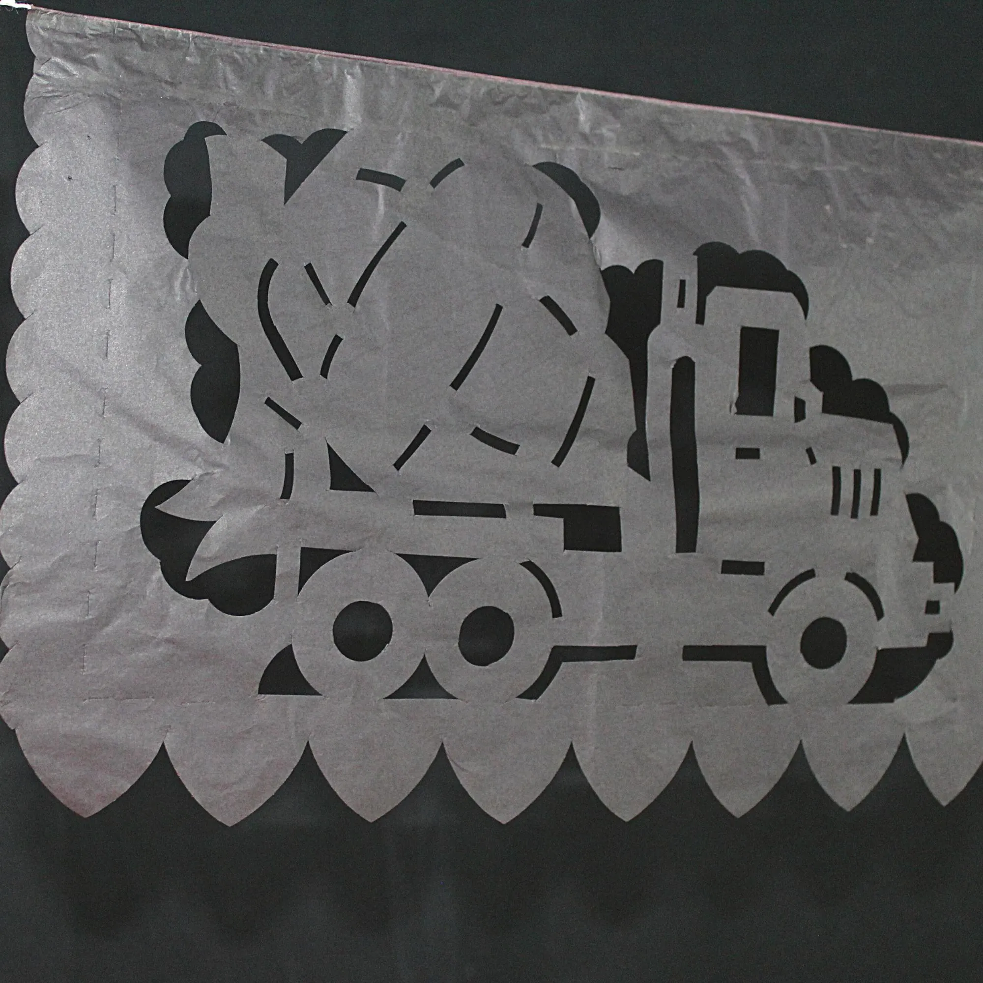 Construction Trucks Papel Picado Banner