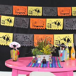 Construction Trucks Papel Picado Banner