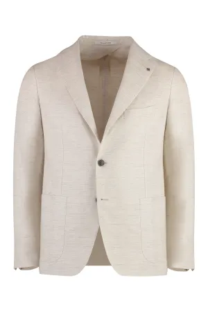 Cotton blend single-breast jacket