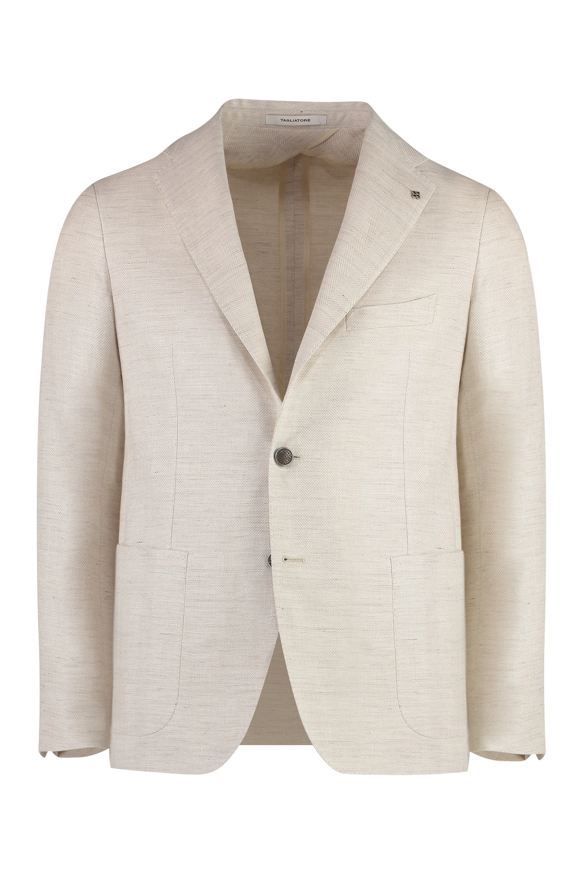 Cotton blend single-breast jacket