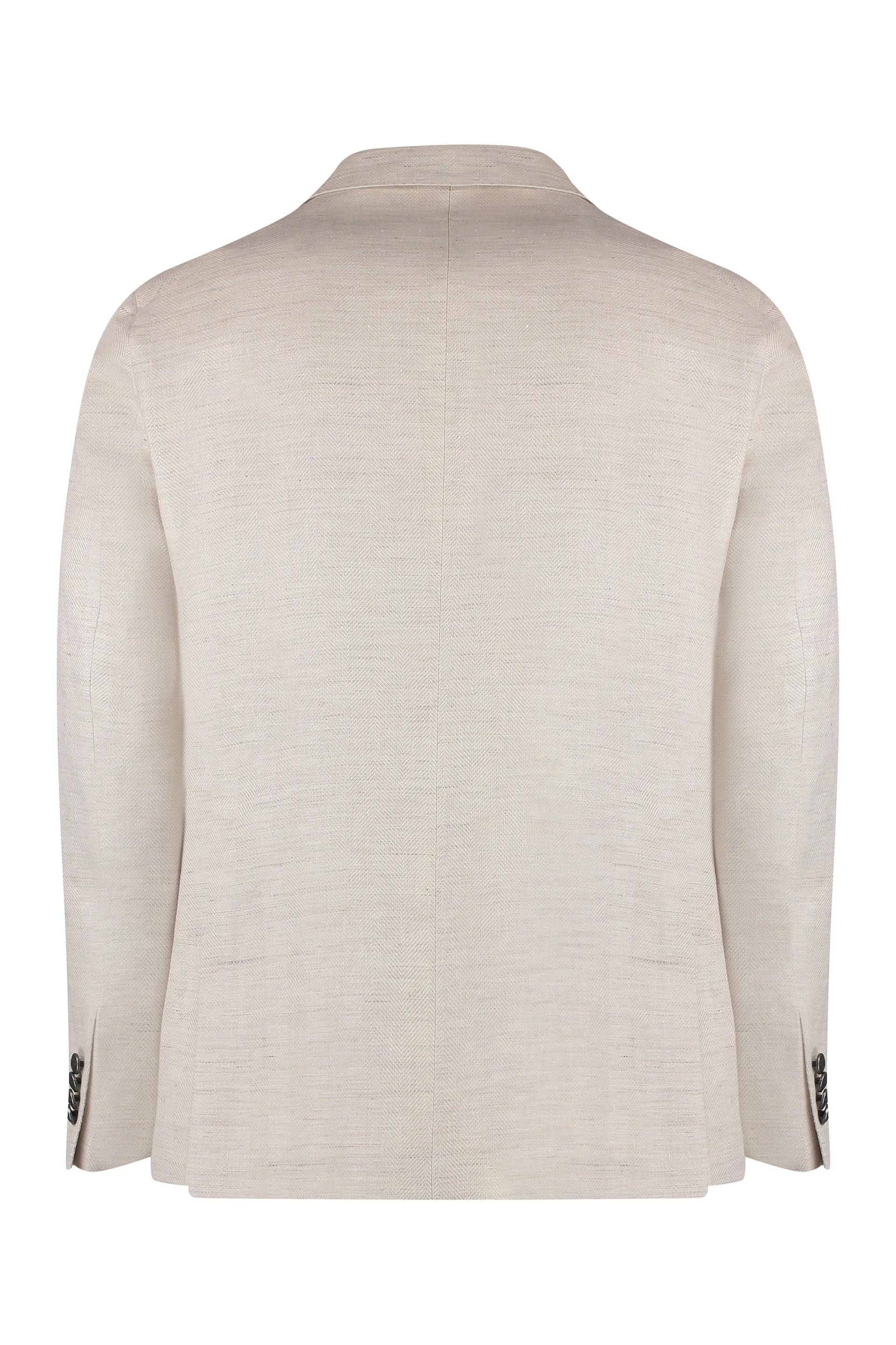 Cotton blend single-breast jacket