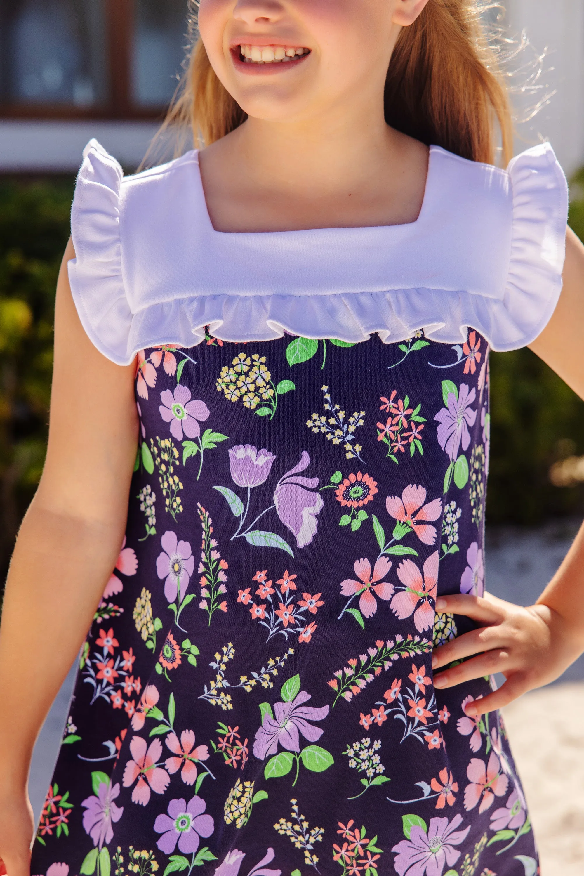 Darla Dress - Buckhead Botanicals with Worth Avenue White