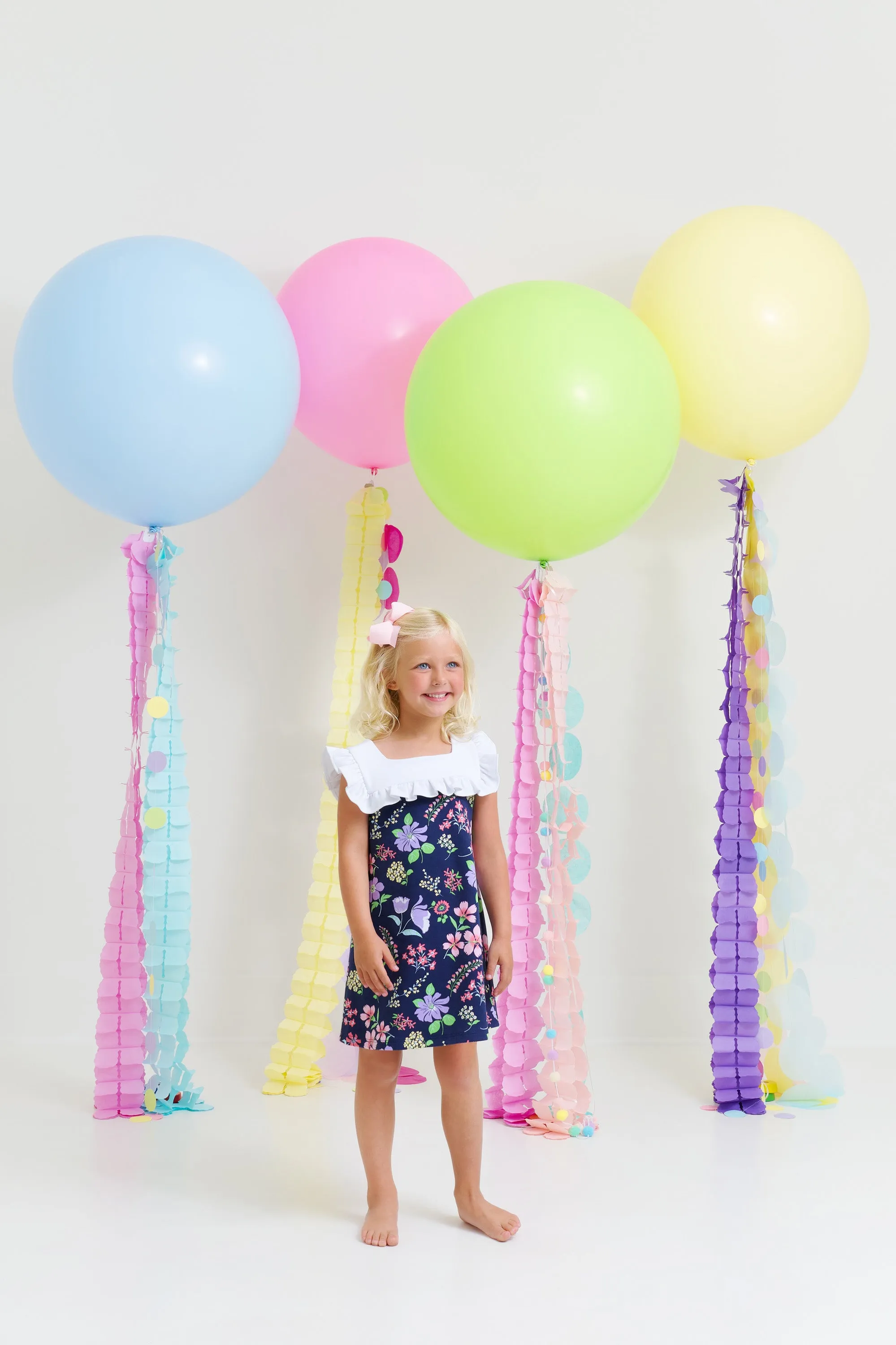 Darla Dress - Buckhead Botanicals with Worth Avenue White