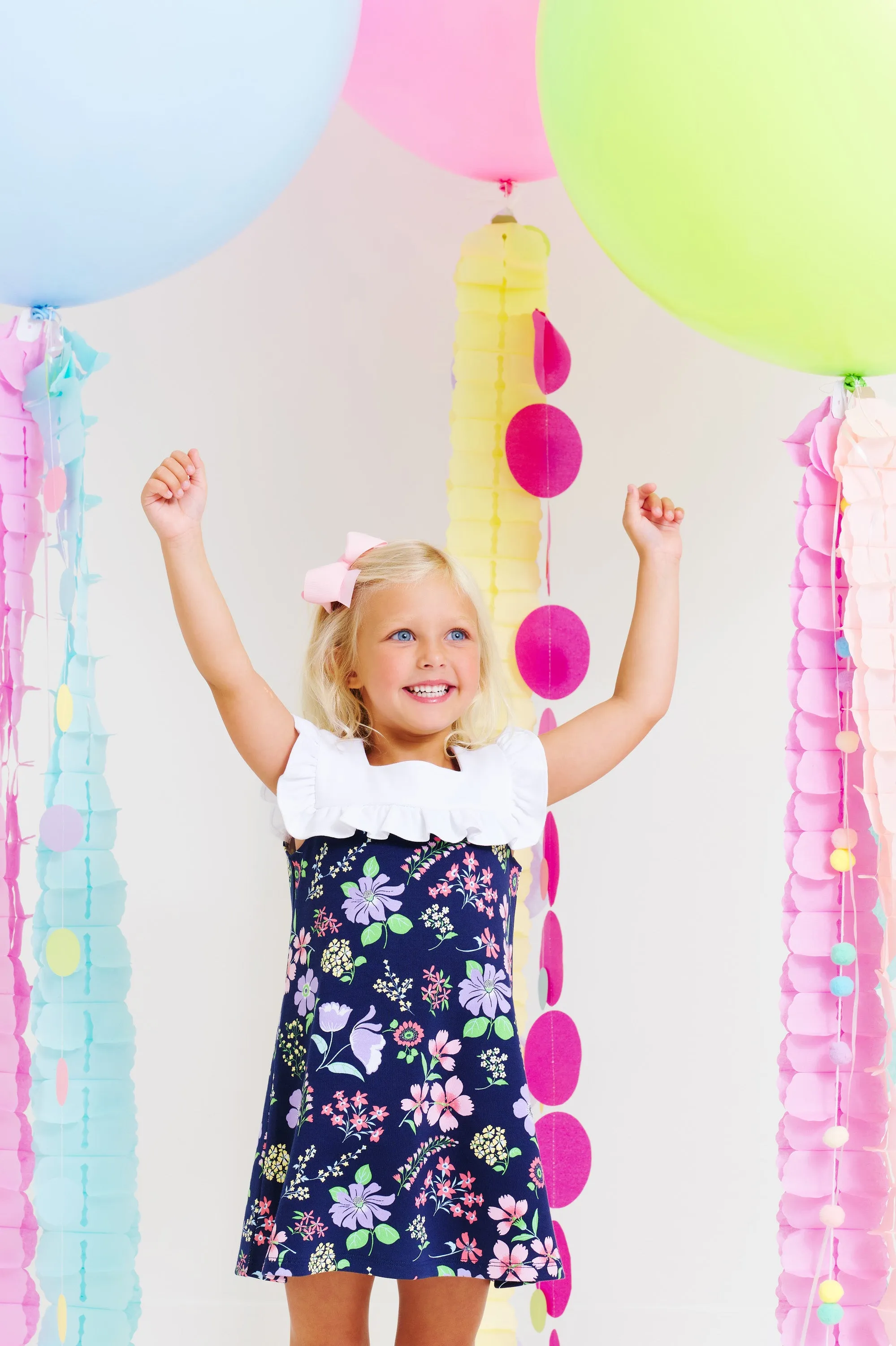 Darla Dress - Buckhead Botanicals with Worth Avenue White