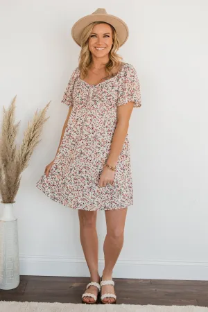 Dashing Through The Daisies Floral Dress- Ivory