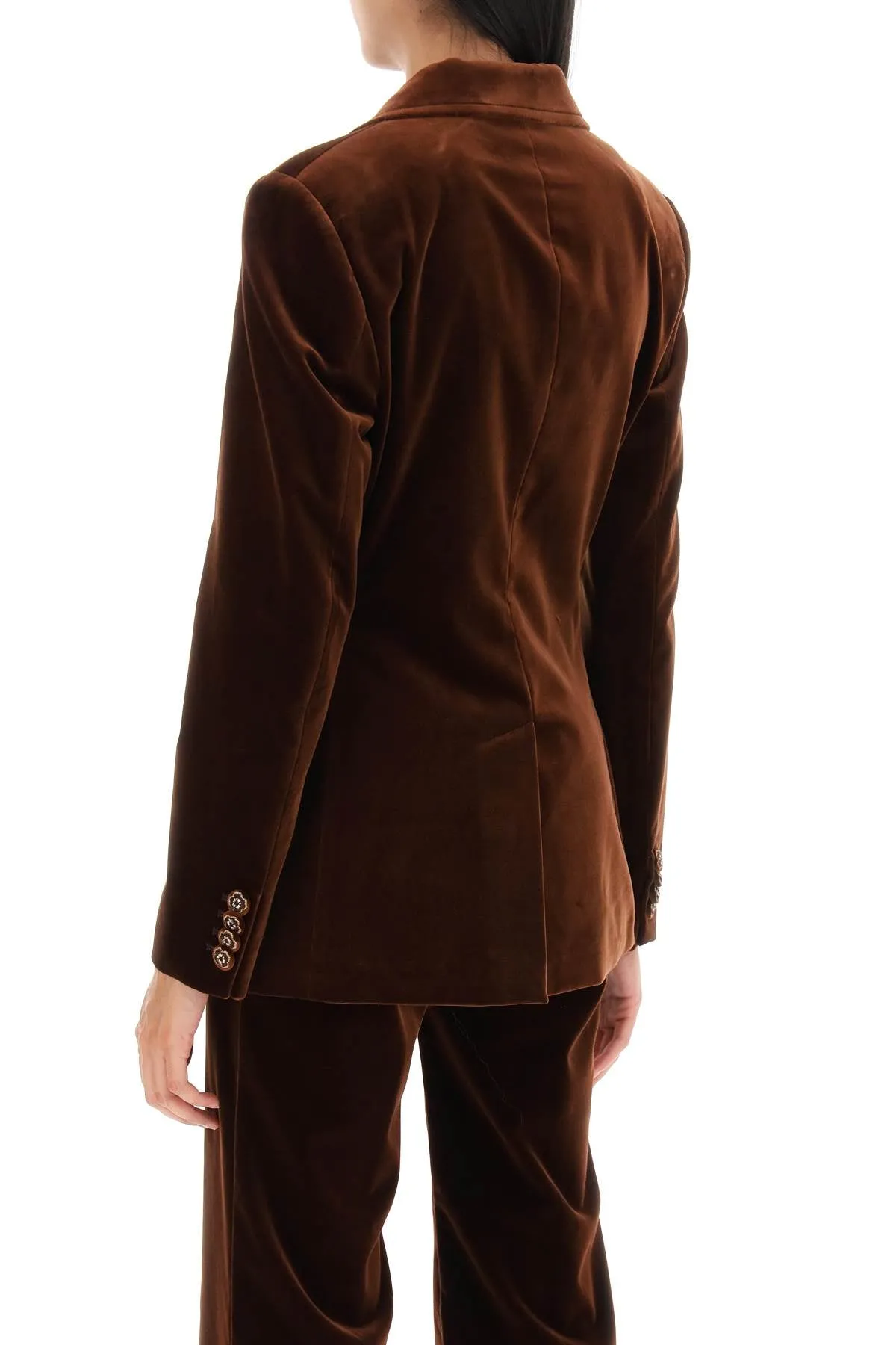 double-breasted velvet jacket