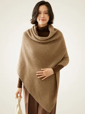 Ellina - Ribbed Cashmere Poncho