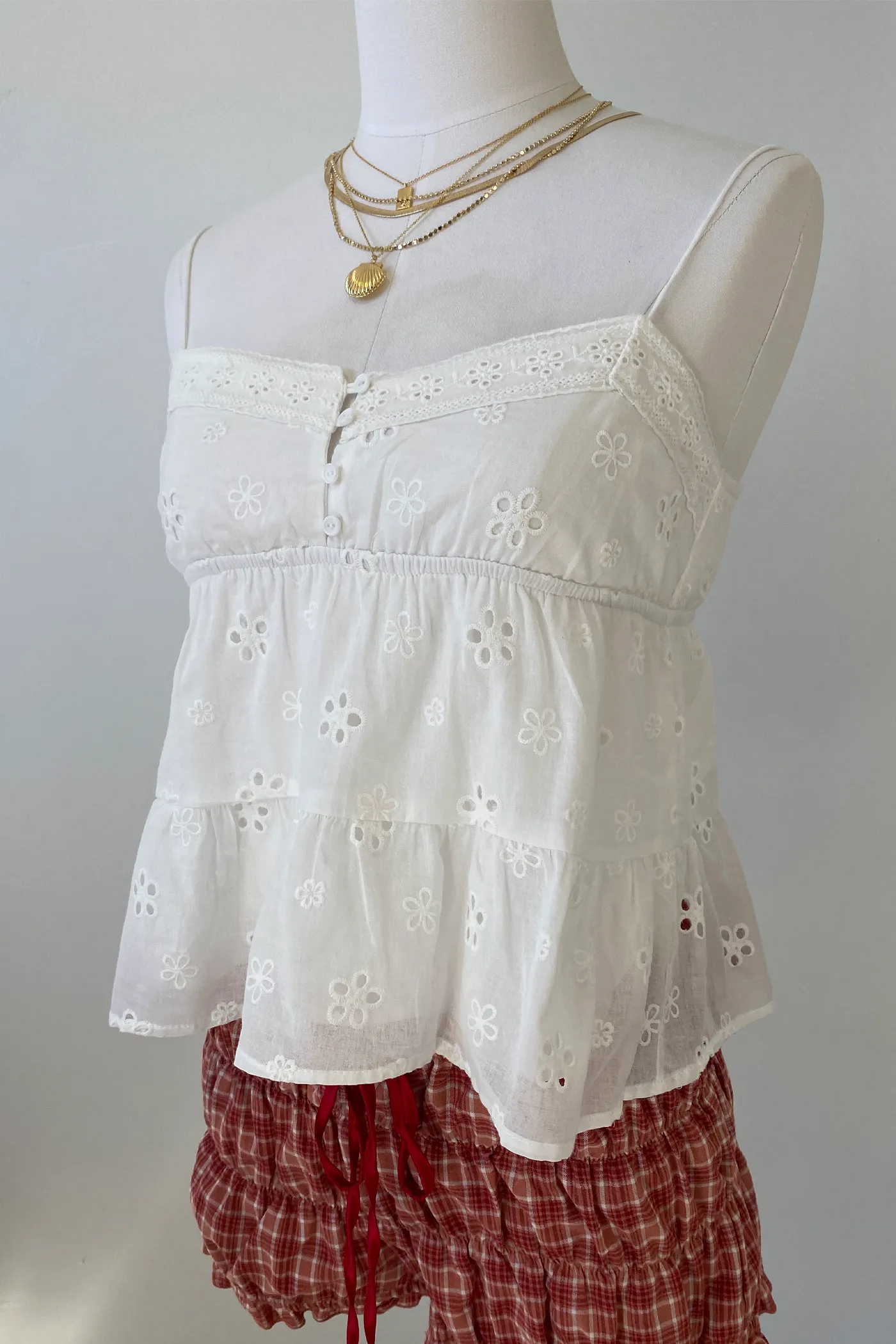Eyelet Babydoll Cami Top