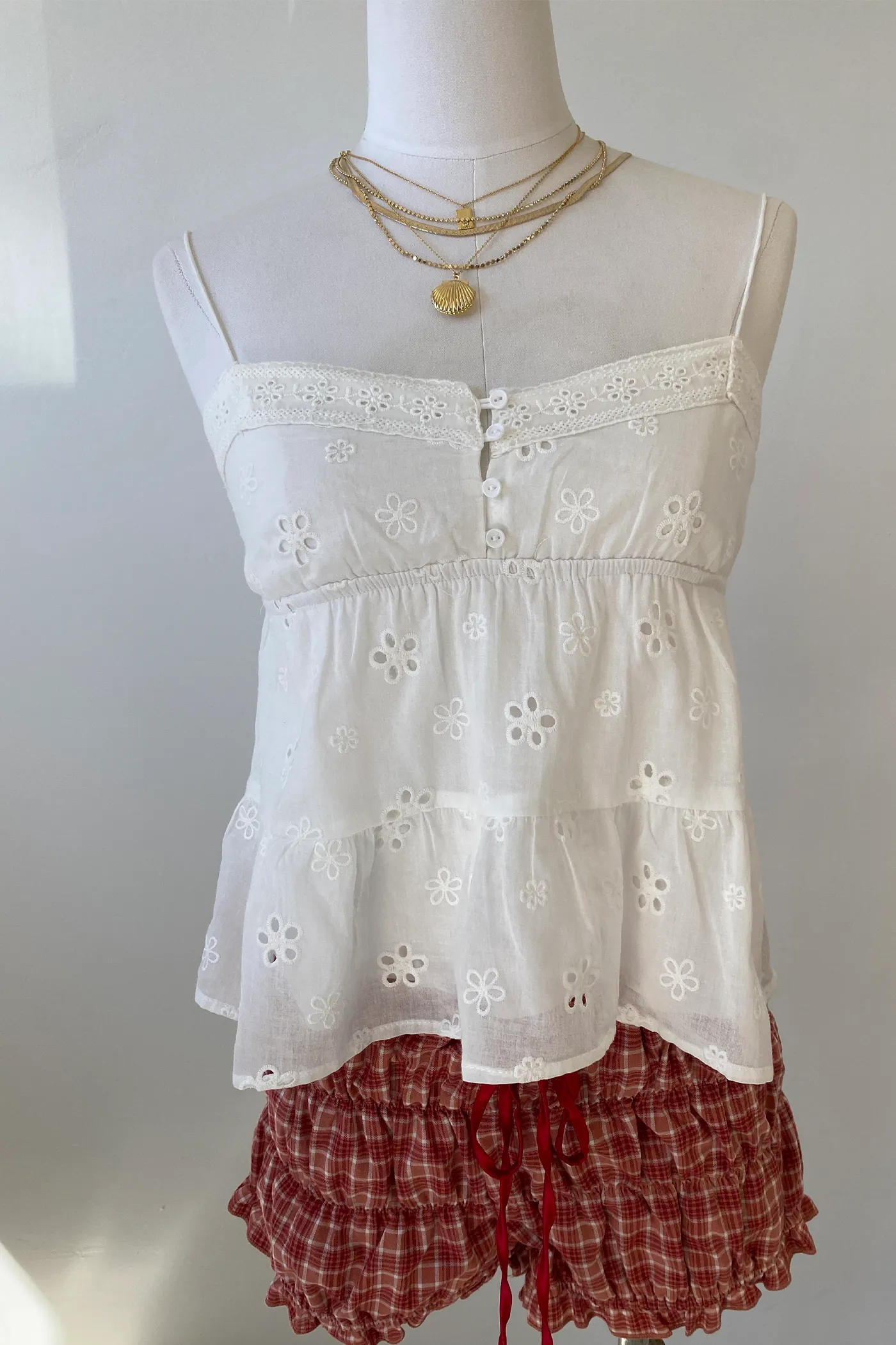Eyelet Babydoll Cami Top