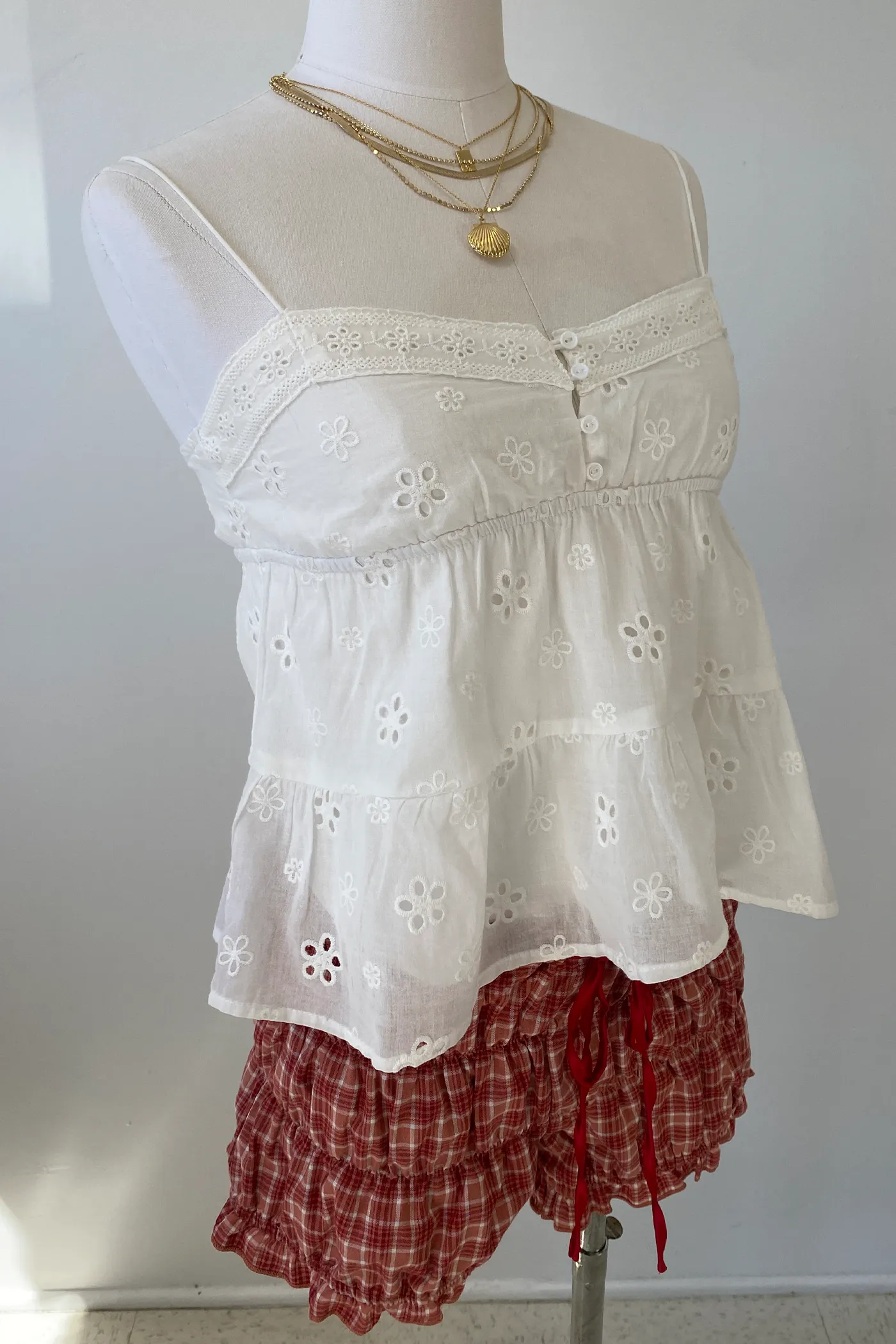 Eyelet Babydoll Cami Top