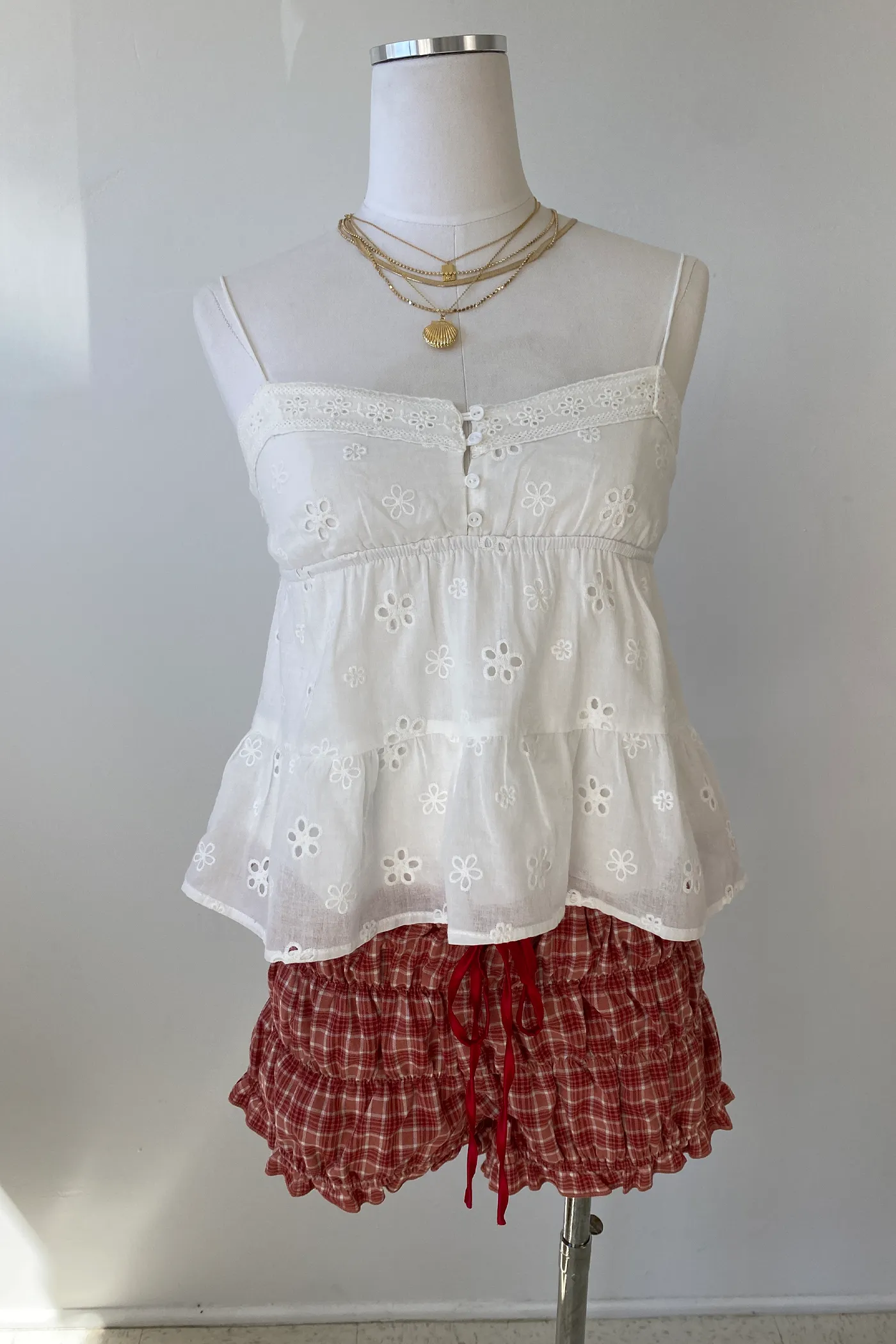 Eyelet Babydoll Cami Top