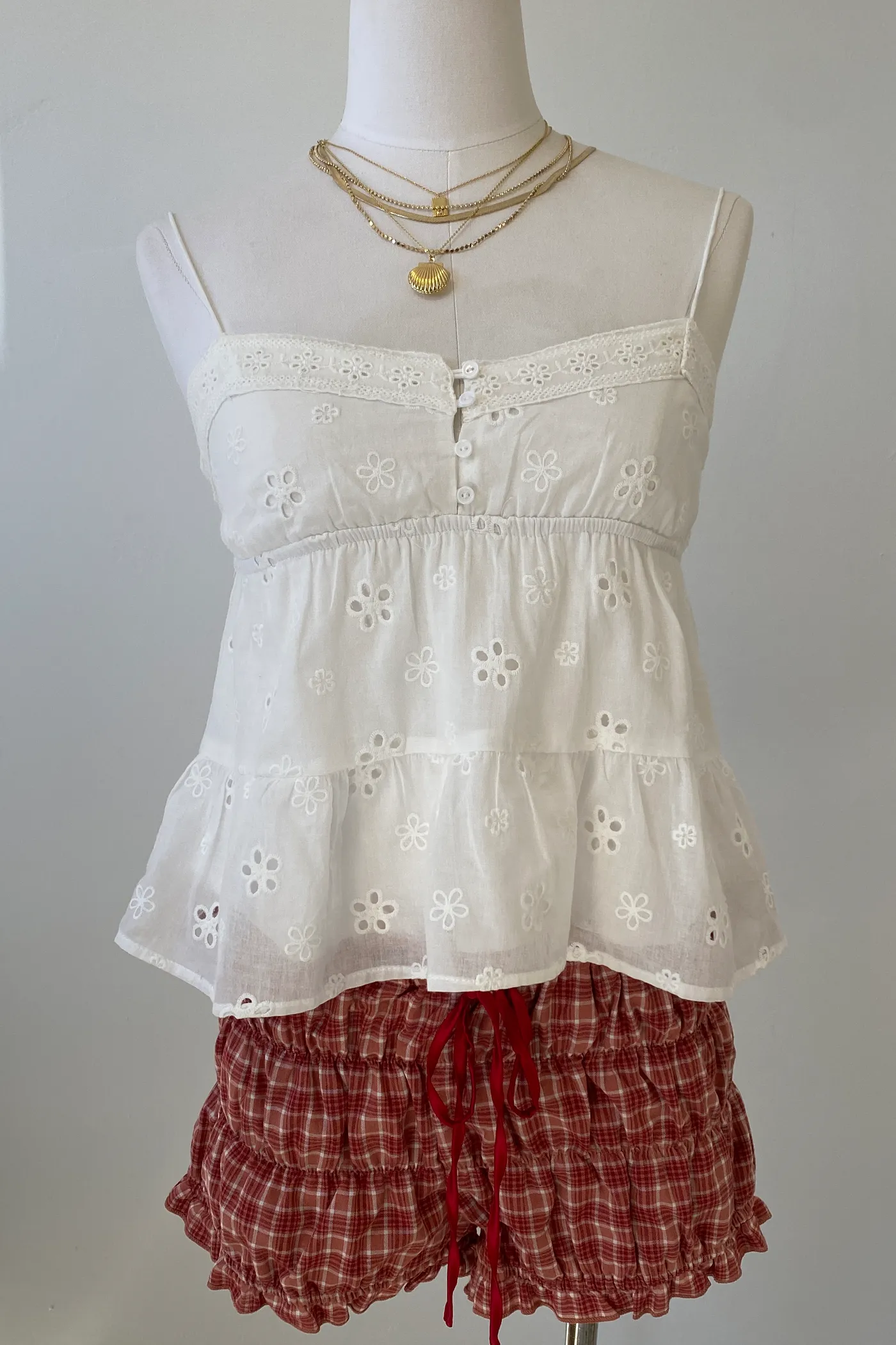 Eyelet Babydoll Cami Top