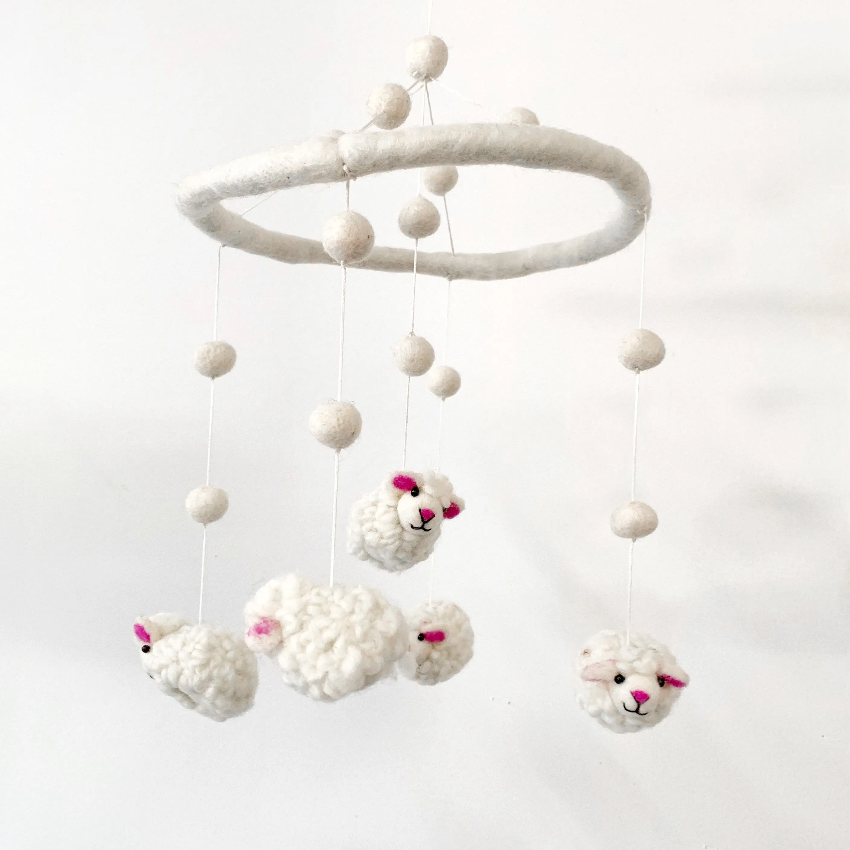 FELT SHEEP MOBILE HANGING