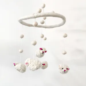 FELT SHEEP MOBILE HANGING