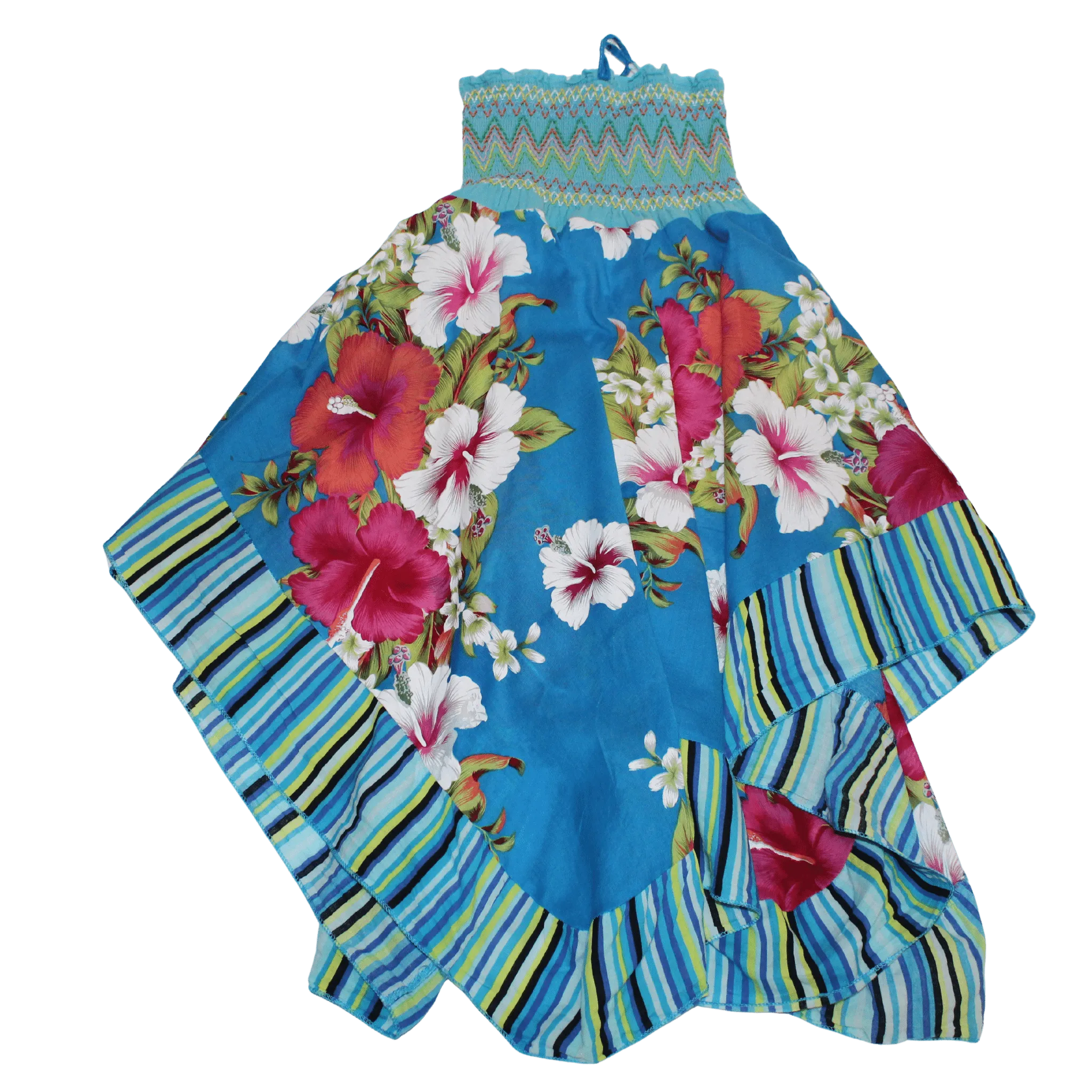 Floral Hankerchief Halterneck Dress