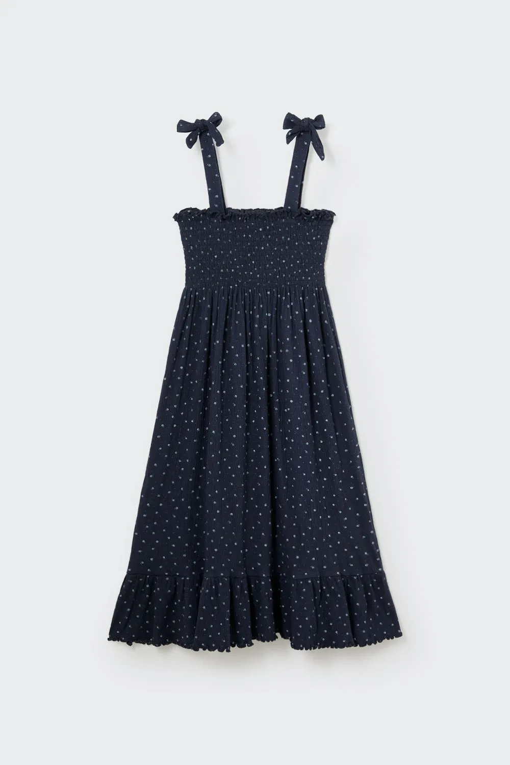 Floral navy gauze dress by Cozmo
