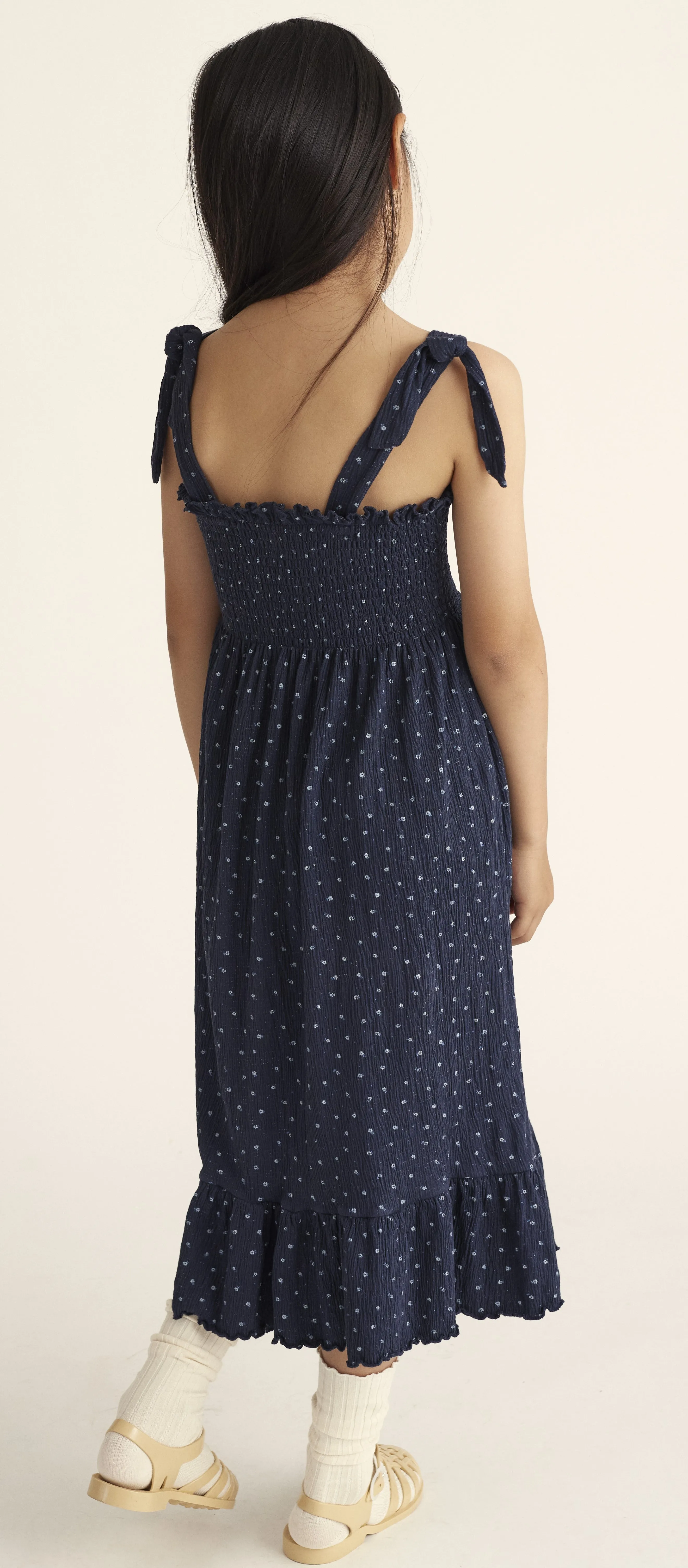 Floral navy gauze dress by Cozmo