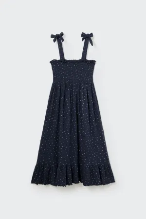 Floral navy gauze dress by Cozmo